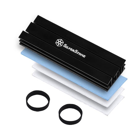 Silverstone SilverStone Technologies TP02-M2 M.2 Cooling Kit Aluminium Heatsink; Black TP02-M2